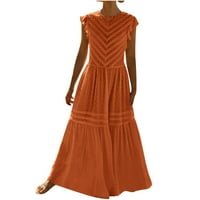 Qolati ženski ljetni maxi haljina modna haljina za odmor s rukavima, visoka haljina za odmor Elegantna