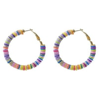 Naušnice nakit Disc Bead Polimerna glina Rainbow Hoop osjetljiv privjesak Šareno uljepšavanje uha