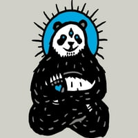 Spirit Panda Muška srebrna krema Grafički tee - Dizajn ljudi XL