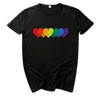 Bluze za žene Fit Pride Rainbow Flag zastava Tunički pulover kratkih rukava majica Majica Dame Top Black