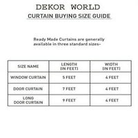 Dekor World Sheer Ultimate Ruffle Collection Pamučni štap Pocket Curkina postavljena zastava prozora