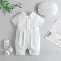 Onesies za bebe Romper ljeto kratkih rukava ukrašeni bijeli kombinuit i djevojku sa solidnim bojama
