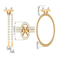 CT Elegantni moissanite plutajući halo venčani prsten, sterling srebrna, SAD 6,50