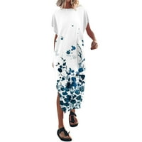 Haljine za žene ženska sunčana haljina kratki rukav grafički grafički otisci Duljina gležnja Splitske