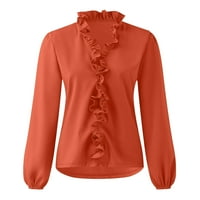 LHKED ženski rukav V-izrez na vrhu V-izrezom labave majice plus size za jesen i zimu na klirensu