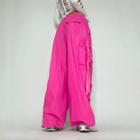 Pgeraug Tergo hlače Žene Cargo Lable Low Squist pantalone široke noge Baggy sa džepovima Srednja odjeća