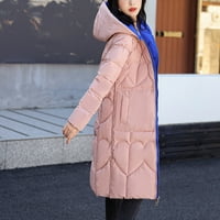IOPQO kaput ženske kapute Žene Ležerne prilike sa čvrstim kaputom džep s kapuljačom Reverzibilni trošak