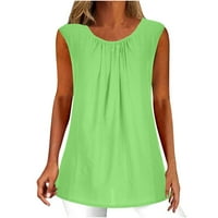 Žene plus veličine Majice T-majice Ljeto pune boje casual tenk labavi fit natkriveni vrhovi zelena 4