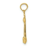 Carat u karatsu 10k žuti zlatni svjetionik Privjesak šarm sa 14k žutom zlatnom laganom ogrlicu od laganog