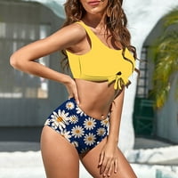 Ženski sportski kupaći kostimi sa donjim rezanim granicama Top bikini set tropskim tiskanim atletskim