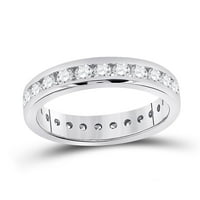Ženska čvrsta zlato 14kt bijelo zlato okruglo Dijamant vječno vjenčanje 1- CTTW Ring veličine 7