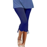 EFSTEB Hlače sa džepovima za žene Uletene boje u boji Torbe, Ležerne prilike elastične hlače sa elastičnom