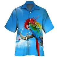 Muška majica s dugim rukavima Muška proljetna ljetna modna casual papagajnog print Party Beach labav