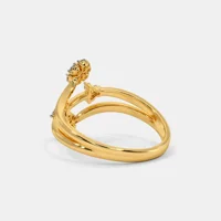 Indija bezvremenska alure: The Elke Diamond prsten u 18KT Žuto zlato, luksuzni godišnjički poklon za žene