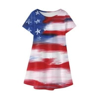 KPOPLK Girls Američka zastava Patriotska haljina USA zastava 4. jula odjeća