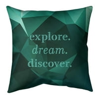 Artverse Quotes Fau Gemstone Istražite Dream Discover Quote Pillow -Spun Poli Medium