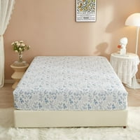 Kraljica size Posteljina postavljena plava cvjetna posteljina posteljina i set jastučnice, mekani, prozračni,