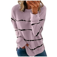 Ženska ležerna kontrastna boja dugih rukava TOP pulover Dukserice XXL