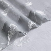 -EMore Sheer Curtains listovni vez bijeli čisti prozor zastori FAU posteljina teksturirana solid gromet