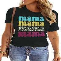 Mama Leopard Print majica za žene Happy Mother Day Mama Pismo Ispis majica kratkih rukava