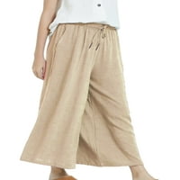 Colisha ženske hlače Čvrsto kolor palazzo pant široki dno noge labavi fit plaže elastične pantalone