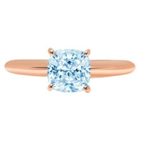 1.5ct jastuk rezan plavi simulirani dijamant 18k ružičasto zlato Angažovanje prstena veličine 8.5