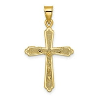 10k zlatni teksturirani CRUCIFI šarm privjesak ogrlica nakit pokloni za žene - 1. grama