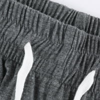 Tking modne ženske hlače Čvrsto boje Frenulum džepni slobodno vrijeme Elastična struka pantalone hlače