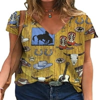 Abtel Dame Ljetni vrhovi životinjski tisak majica Prozračna majica za žene Bohemian Holiday Pulover