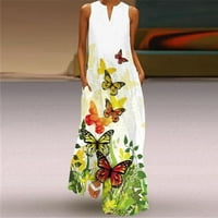 Leesechin Womens Ljetne haljine klike Mini a-line DressKazualna ljetna labava haljina bez rukava bez