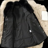NSENDM ženski kaput elegantno debela gornja modna gornja odjeća dugačka jakna plišana jakna prednja