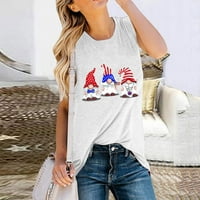 Drindf USA majice za žene Dan neovisnosti Štampani uzorak Ležerne prilike ljetni tenkovi bluza za žene