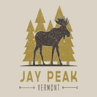 Jay Peak, Vermont, Moose i drveće, vektor