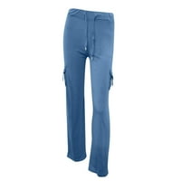 Ženske joge hlače Cargo Workout Stretchy Bootcut Flare Cargo hlače sa džepovima High-Struk široke pantalone