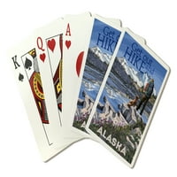 Aljaska, planinar i pas, izlaze i izlazeći, izleti, fenjer, premium igraće karte, paluba za karticu