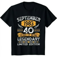 Vintage rujan godina stari 40. rođendanski pokloni Muška crna pamučna majica