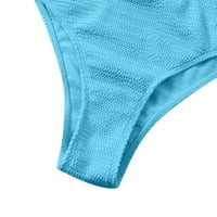 Zkozptok Žene kupaće kostime jedno rame Sportista Jedna V-izrez za izrez Plaža Kupati se kupaći kostimi, plave boje bikini