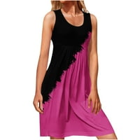 Finelylove casual maxi haljina duga maxi haljina a-line dugi kratki rukav tiskani vrući ružičasti xl