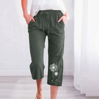 Gathrrgyp Women's Plus $ pantalari, modni ženski Ležerne prilike ispisa elastične labave hlače Ravne