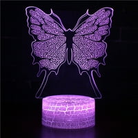 Božićni dekor Leptir LED noćne svetlo Šarene boje Daljinski upravljač 3D stolni svjetiljki poklon