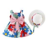 Rovga Baby Girls 6m-3Y rukava bez rukava cvjetni ispisani suspenders princeza haljina sjedala meka prekrasna