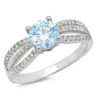1.27ct okrugli rez plavi simulirani dijamant 18k bijeli zlatni godišnjički angažman prsten veličine