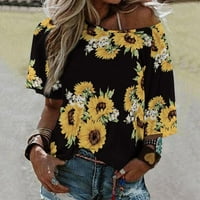 Ženski vrhovi Boho Lood Top ljetna bluza majica Plus veličina cvjetno tiskano ramena ženska modna odjeća