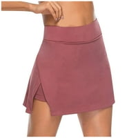 Finelylove joga biciklističke kratke hlače Ženske kratke hlače Srednji pojas Rise Yoga Solid Pink 3xl