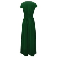 Ženska ljetna casual labavca dugačak haljina bez rukava duboki V izrez Split Maxi haljine izlaze iz