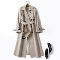 Ženski kaput čvrsti tanak fit kaput jakna dugačak gornji odjeća wirchrokser rov