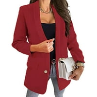 NJSHNMN Blazers Odjeća za žene ured Blazer jakne s dugim rukavima Jednostavna standardna jakna ženska