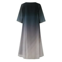 Ljetne haljine za žene plus veličine Print okrugli vrat rukava s poluljevima Šifon Shawl Cardigan Dvije