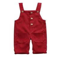 Toddler Baby Boys Winter Topne hlače Čvrsta boja zadebljano corduroy bib