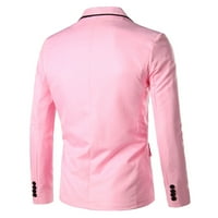 Vedolay muns jakne casual blezer jakne za muškarce dugih rukava s džepovima, ružičasti xl